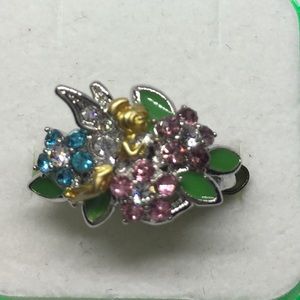 Adorably sweet Tinkerbell fairy in flowers ring #7